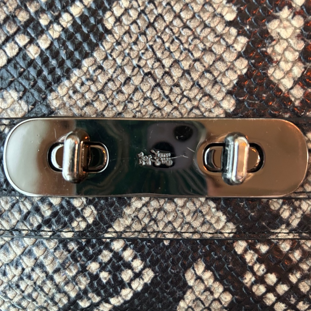 Authentic Coach Faux Snakeskin Python Wristlet Wi… - image 2